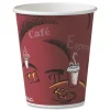 SOLO 10 oz. Paper Hot Drink Cups in Bistro Design - Maroon (1000/Carton)