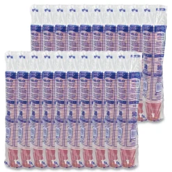 SOLO 10 oz. Paper Hot Drink Cups in Bistro Design - Maroon (1000/Carton)