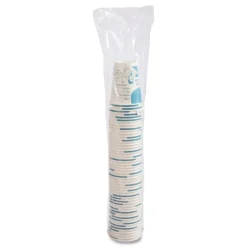 SOLO 8 oz Paper Specimen Cups - Blue/White (50/Sleeve, 20 Sleeves/Carton)