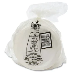 SOLO Bare Eco-Forward 6 in. Diameter ProPlanet Seal Clay-Coated Paper Plate - White/Brown/Green (1000/Carton)