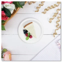 SOLO Bare Eco-Forward 6 in. Diameter ProPlanet Seal Clay-Coated Paper Plate - White/Brown/Green (1000/Carton)