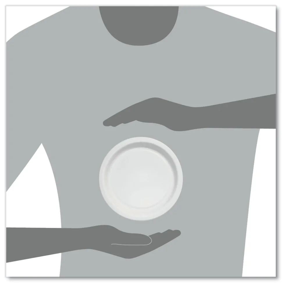 SOLO Bare Eco-Forward 6 in. Diameter ProPlanet Seal Clay-Coated Paper Plate - White/Brown/Green (1000/Carton)