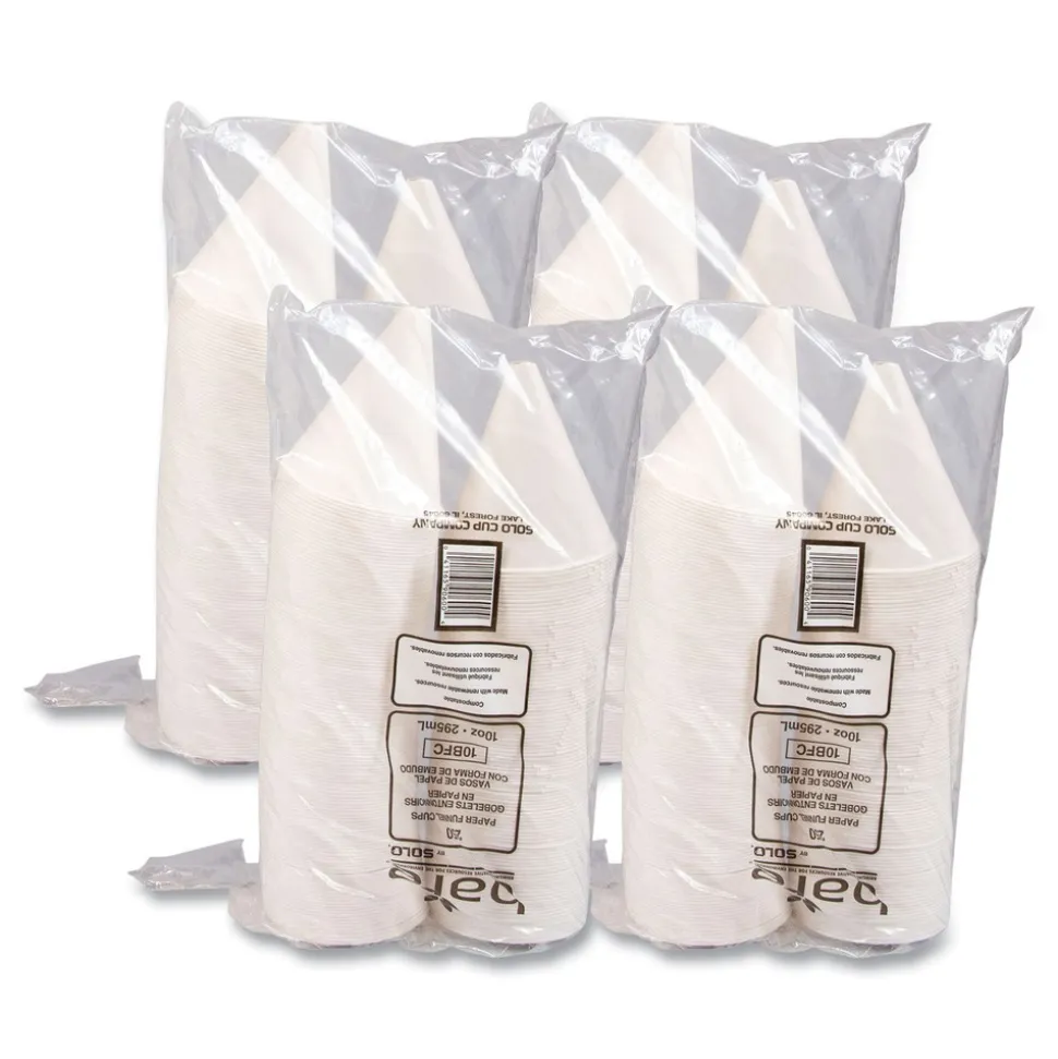 SOLO Bare Eco-Forward 10 oz. ProPlanet Seal Treated Paper Funnel Cups - White (1000/Carton)