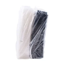 SOLO Creative Carryouts 7.87 in. x 5.4 in. x 2.1 in. 24 oz. Hinged Plastic Hot Deli Boxes - Black/Clear (200/Carton)