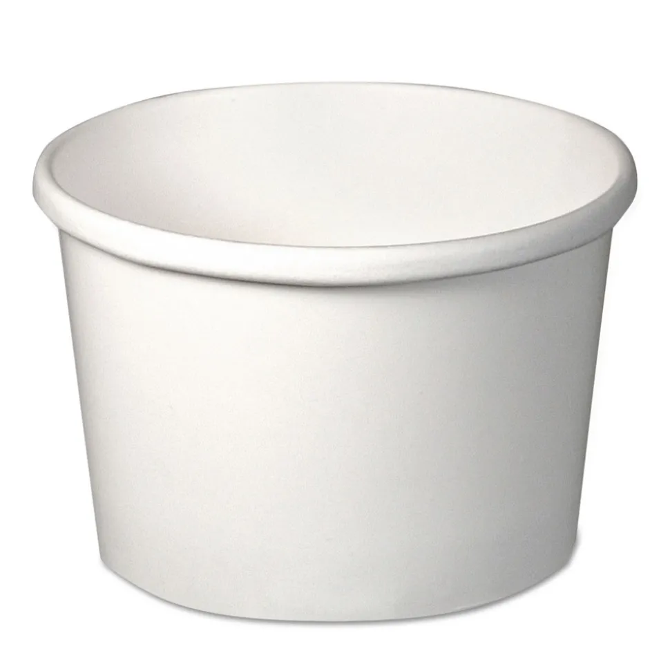 SOLO HS4085-2050 8 oz. Flexstyle Double Poly Paper Containers - White (500/Carton)