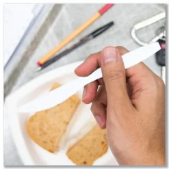 SOLO Impress Heavyweight Full-Length Polystyrene Knife - White (100/Box, 10 Boxes/Carton)