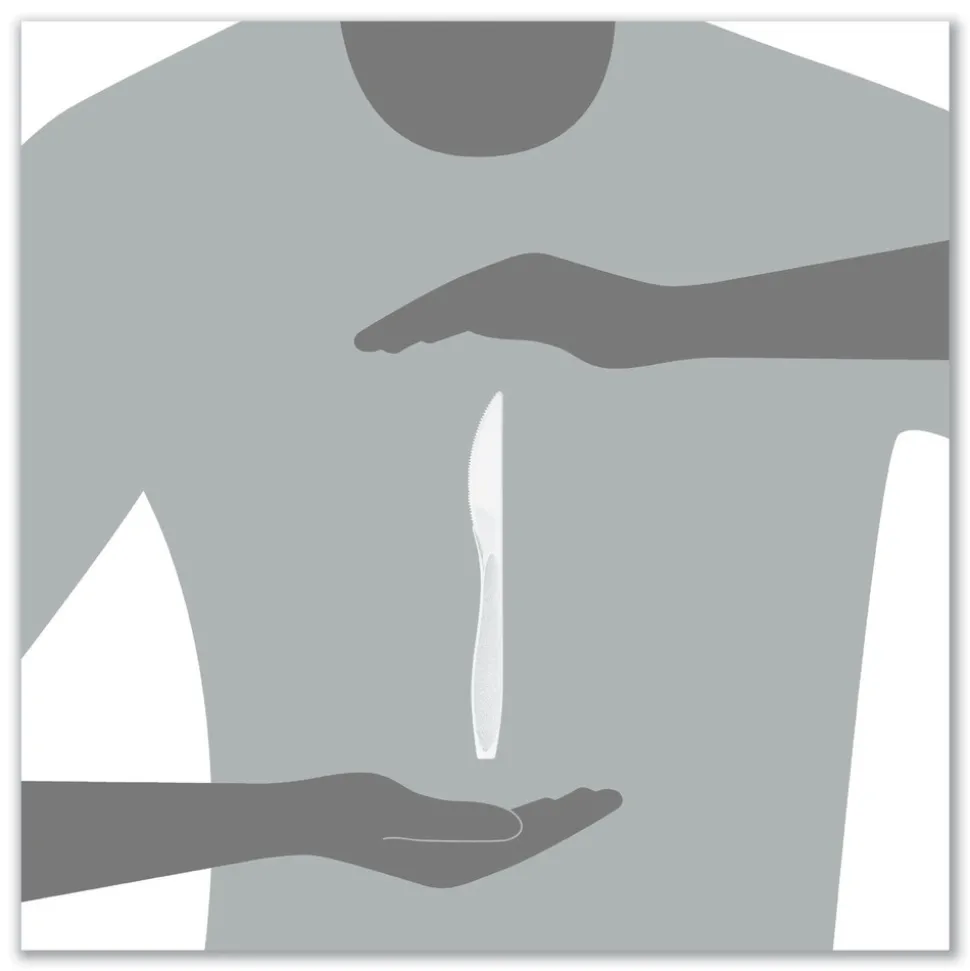 SOLO Impress Heavyweight Full-Length Polystyrene Knife - White (100/Box, 10 Boxes/Carton)