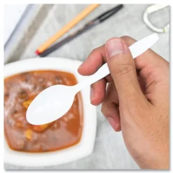 SOLO Impress Heavyweight Full-Length Polystyrene Teaspoon - White (100/Box, 10 Boxes/Carton)