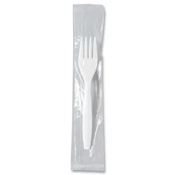 SOLO Individually Wrapped Regal Mediumweight Plastic Cutlery Fork - White (1000/Carton)