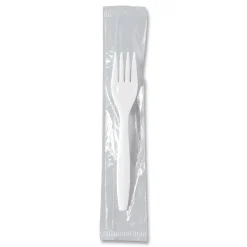 SOLO Individually Wrapped Regal Mediumweight Plastic Cutlery Fork - White (1000/Carton)