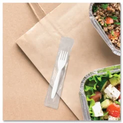 SOLO Individually Wrapped Regal Mediumweight Plastic Cutlery Fork - White (1000/Carton)