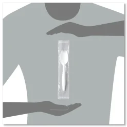 SOLO Individually Wrapped Regal Mediumweight Plastic Cutlery Spork - White (1000/Carton)