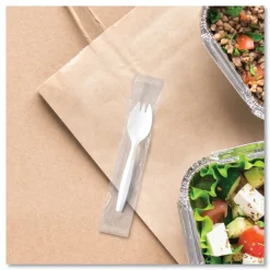 SOLO Individually Wrapped Regal Mediumweight Plastic Cutlery Spork - White (1000/Carton)