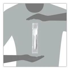 SOLO Individually Wrapped Regal Mediumweight Plastic Cutlery Spork - White (1000/Carton)