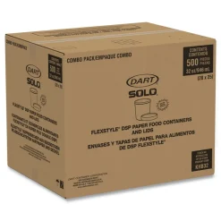 SOLO KHB32A-J8000 32 oz Flexstyle Double Poly Paper Food Combo Packs - Symphony (500/Carton)