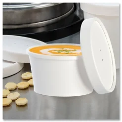 SOLO KHSB8A-2050 8 oz Flexstyle Double Poly Paper Food Combo Packs - White (250/Carton)