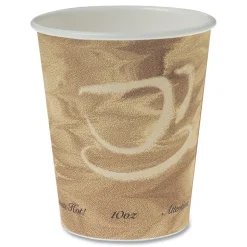 SOLO Mistique Design 10 oz Single Sided Poly Paper Hot Cups (50/Bag, 20 Bags/Carton)