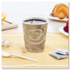 SOLO Mistique Design 10 oz Single Sided Poly Paper Hot Cups (50/Bag, 20 Bags/Carton)