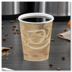 SOLO Mistique Design 10 oz Single Sided Poly Paper Hot Cups (50/Bag, 20 Bags/Carton)