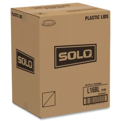 SOLO Polystyrene Plastic Flat Straw-Slot Cold Cup Lids Fits 12 oz to 24 oz Cups - Translucent (125/Pack, 16 Packs/Carton)