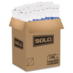 SOLO Polystyrene Plastic Flat Straw-Slot Cold Cup Lids Fits 12 oz to 24 oz Cups - Translucent (125/Pack, 16 Packs/Carton)