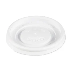 SOLO Polystyrene Vented Hot Cup Lids Fits 4 oz Cups - White (100/Pack, 10 Packs/Carton)
