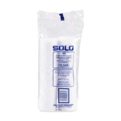 SOLO Polystyrene Vented Hot Cup Lids Fits 4 oz Cups - White (100/Pack, 10 Packs/Carton)