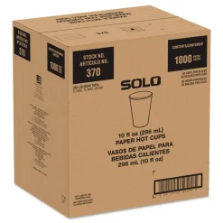 SOLO Recycled Content PCF Paper Hot Cups ProPlanet Seal 10 oz White/Blue (1000/Carton)