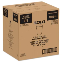 SOLO Recycled Content PCF Paper Hot Cups ProPlanet Seal 8 oz White/Blue (1000/Carton)