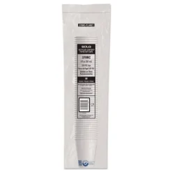 SOLO Recycled Content PCF Paper Hot Cups ProPlanet Seal 8 oz White/Blue (1000/Carton)
