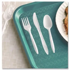 SOLO Reliance Mediumweight Plastic Fork/Knife/Spoon Cutlery Kit - White (1500/Carton)