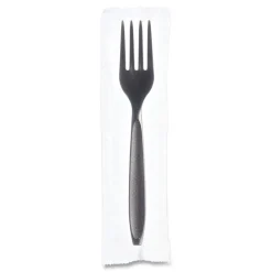 SOLO Reliance Mediumweight Cutlery, Fork - Black (1,000/Carton)