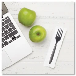 SOLO Reliance Mediumweight Cutlery, Fork - Black (1,000/Carton)