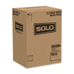 SOLO RW16-J8000 Symphony Eco-Forward 16 oz. Paper Cold Cups - White/Red/Beige (1000/Carton)