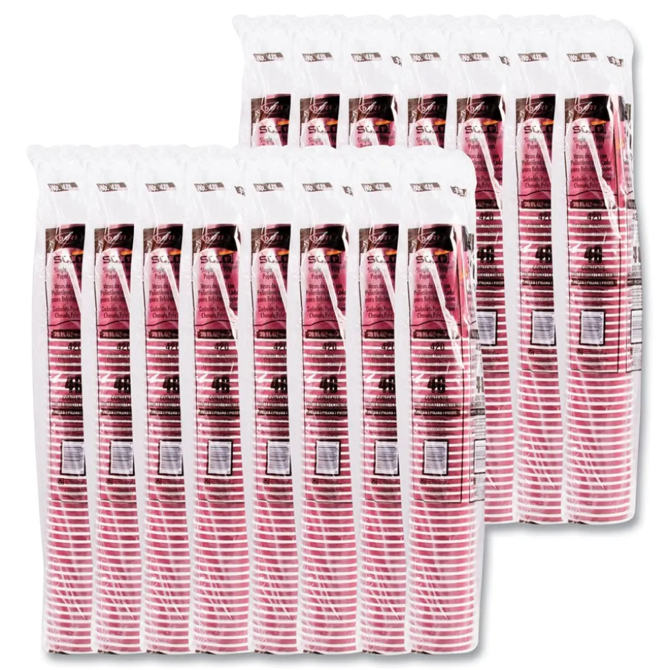 SOLO 420SI-0041 20 oz. Bistro Design Single-Sided Poly Paper Hot Cups (600/Carton)
