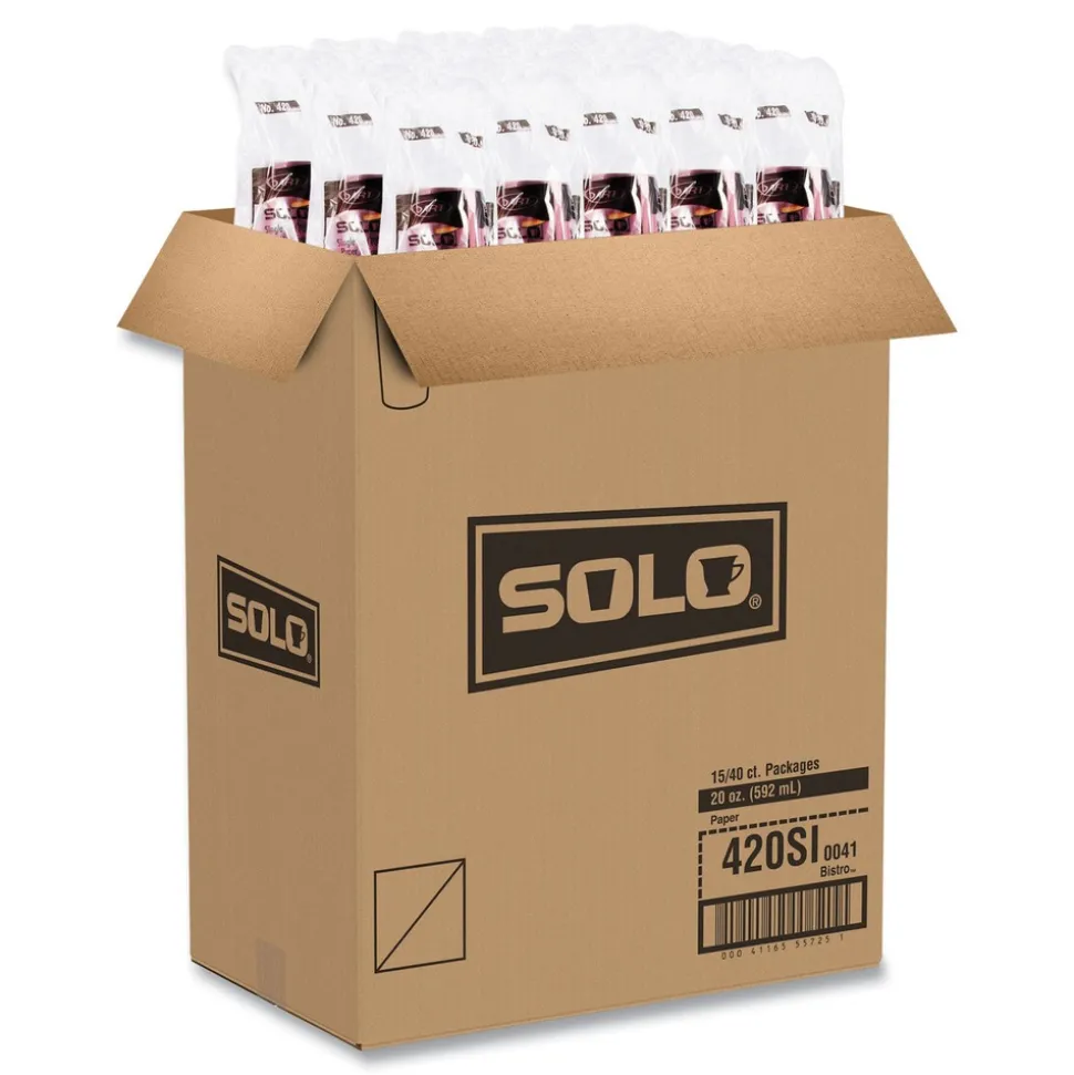 SOLO 420SI-0041 20 oz. Bistro Design Single-Sided Poly Paper Hot Cups (600/Carton)