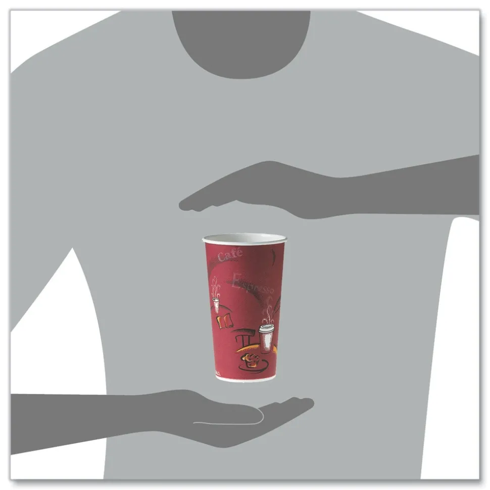 SOLO 420SI-0041 20 oz. Bistro Design Single-Sided Poly Paper Hot Cups (600/Carton)