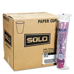 SOLO 412SIN-0041 12 oz. Paper Bistro Design Hot Drink Cups - Maroon (1000/Carton)