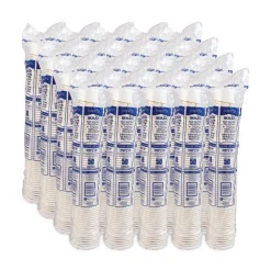 SOLO Symphony Design 21 oz Double Sided Poly Paper Cold Cups - Tan/Maroon/White (50/Pack, 20 Packs/Carton)