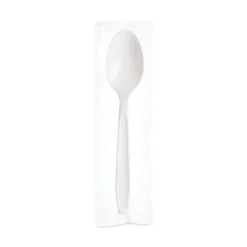 SOLO Teaspoon Individually Wrapped Reliance Mediumweight Cutlery - White (1000/Carton)
