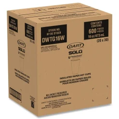 SOLO Thermoguard 16 oz Sustainable Forest Print Insulated Paper Hot Cups - White (600/Carton)