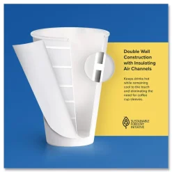 SOLO Thermoguard 20 oz Sustainable Forest Print Insulated Paper Hot Cups - White (600/Carton)