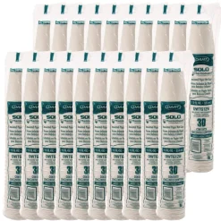 SOLO Thermoguard 12 oz. Sustainable Forest Print Insulated Paper Hot Cups - White (600/Carton)