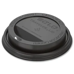 SOLO Traveler Cappuccino Style Dome Lid Fits 10 oz. to 24 oz. Cups - Black (1000/Carton)
