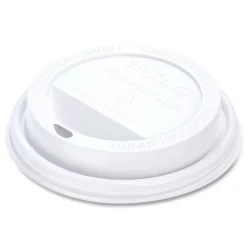SOLO Traveler Cappuccino Style Dome Lid for 10 oz. to 24 oz. Cups - White (100/Pack, 10 Packs/Carton)