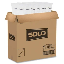 SOLO Traveler Cappuccino Style Dome Lid for 10 oz. to 24 oz. Cups - White (100/Pack, 10 Packs/Carton)