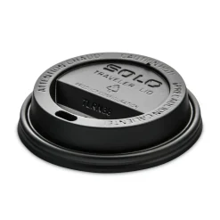 SOLO Traveler Cappuccino Style Dome Lid Fits 8 oz Cups - Black (1000/Carton)