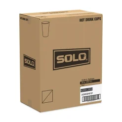 SOLO 420W-2050 20 oz. Single-Sided Poly Paper Hot Cups - White (15 Packs/Carton)