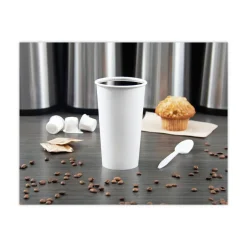 SOLO 420W-2050 20 oz. Single-Sided Poly Paper Hot Cups - White (15 Packs/Carton)