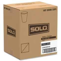 SOLO 376W-2050 6 oz. Single-Sided Poly Paper Hot Cups - White (1000/Carton)